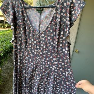 Gray Floral Dress
